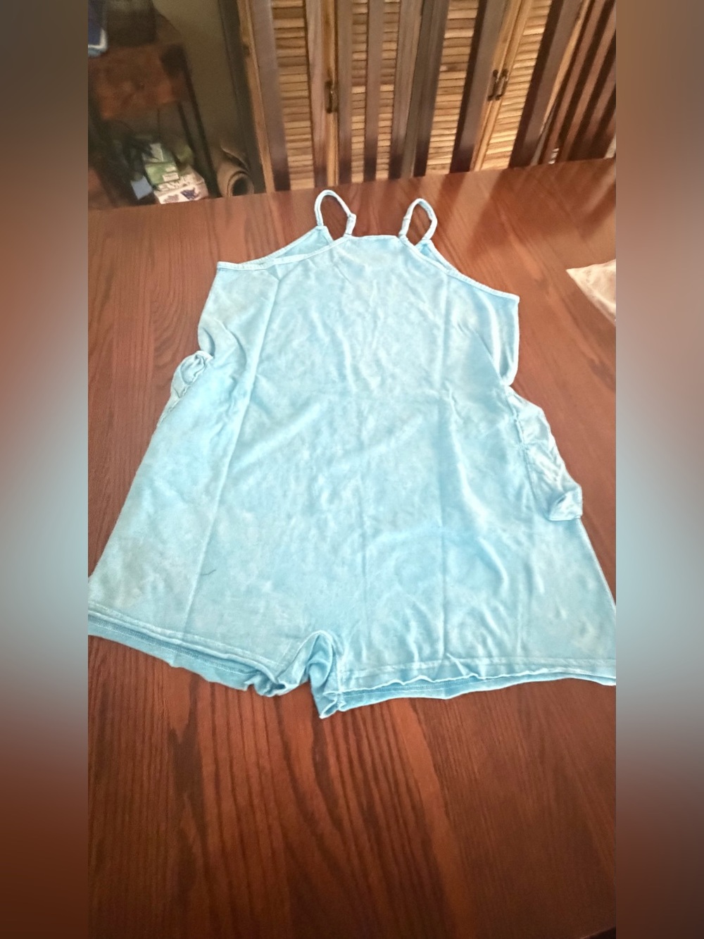 NWOT Zenana Acid Wash Slouchy Knit Romper with Oversized Pockets. Size Medium - Picture 4 of 11